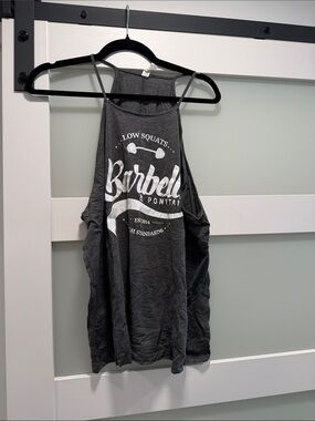 Barbells & Ponytails Dark Gray Graphic Muscle Tank